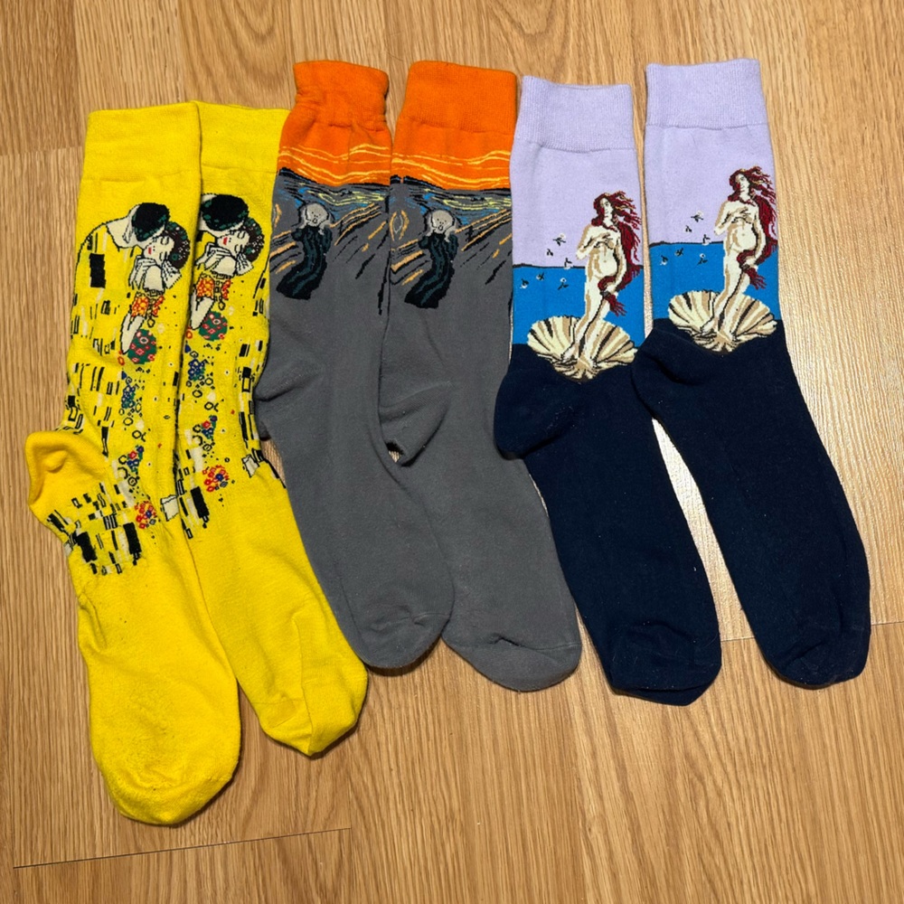 Art Socks Set Bundle- feat The Kiss, Venus and the Scream